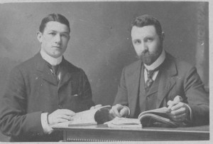 Ted Dewdney (left) and a Bank of Montreal colleague in about 1900.