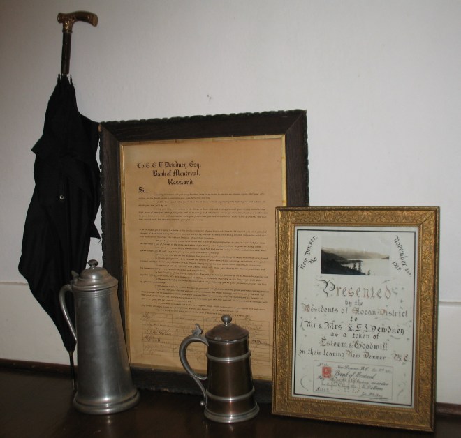 ted dewdney farewell plaques umbrella and tennis trophies