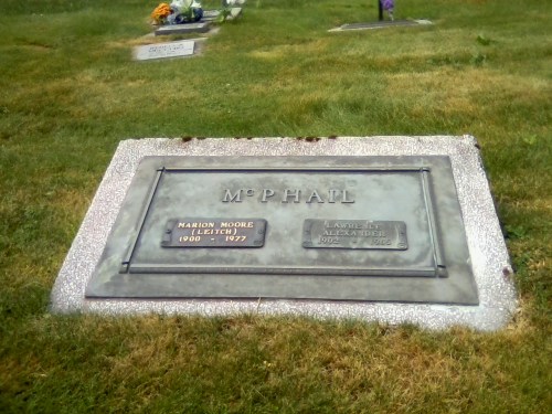 McPhail tombstone at Nelson Cemetery