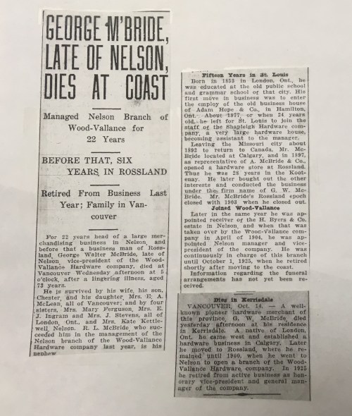 gw mcb died oct 13 1926